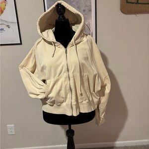 Forever 21 Beige Zip-Up Hoodie